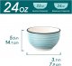 24oz Stoneware Cereal Bowls 5.5 Inch Microwave & Dishwasher Safe Lead-free Soup Bowls Blue Bowls Kitchen Bowl