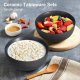 Ceramic Salad Soup Pasta Cereal Bowls 6.5 Inch Stoneware, 27oz Large Bowls Set of 4 for Kitchen, Fruits, Noodle, Salad, Dinner, Oven Microwave Dishwasher Safe Black Gray