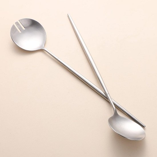 Salad Servers,Spoon and Fork Set 11.41 inch,18/10 Stainless Steel Salad Serving Silver